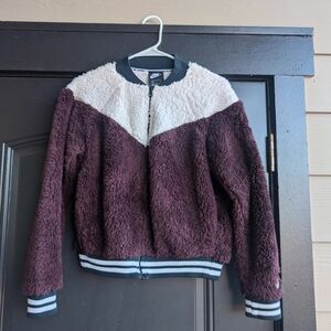 Nike Fleece Jacket in Brown and White